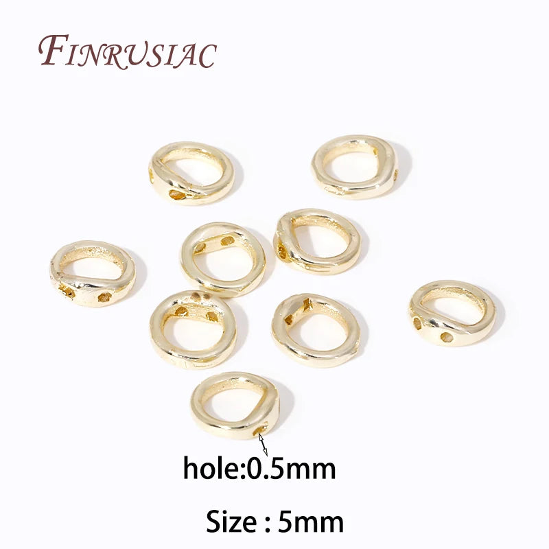 18K Gold Plated End Beads & Connecting Rings – DIY Jewelry Jewelry Findings P3 14K Real Gold Plated 20 pcs