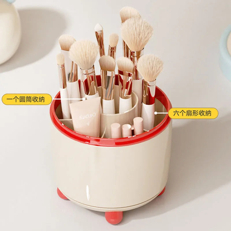 360° Rotating Makeup Brush Holder with Dustproof Lid Makeup Brush Organizer P3