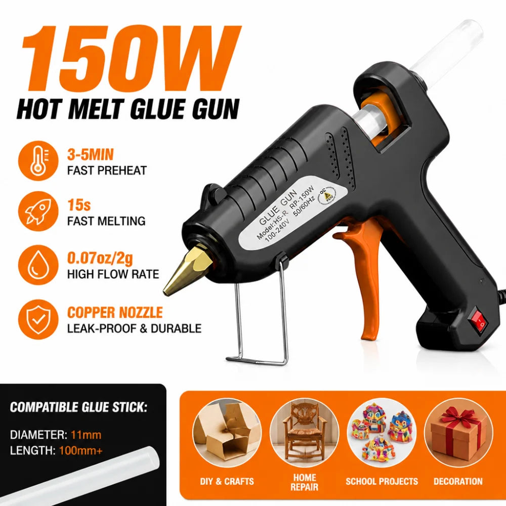 Aideepen 150W Industrial Hot Glue Gun – 180°C Portable DIY Hot Glue Gun P3