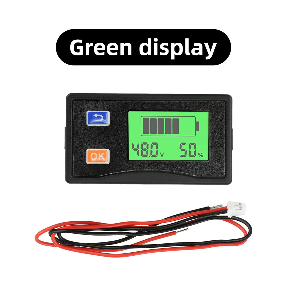 Gaqqee DC 9–120V LCD Voltage Meter & Battery Level Indicator Digital Voltage Meter P3 Green display