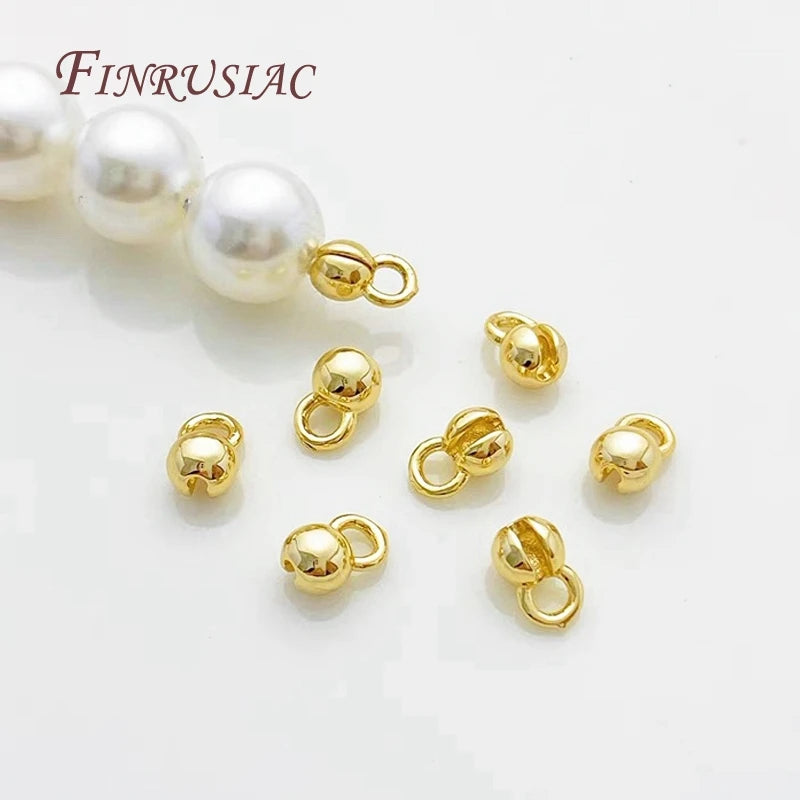 18K Gold Plated Clam Shell Bead Tips & Crimp Findings | 10/20 Pcs Jewelry Crimp Findings P3