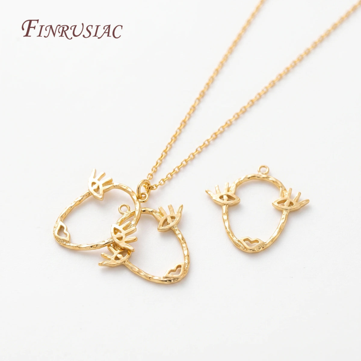 14K Gold Plated Abstract Face Charm Pendant – DIY Jewelry DIY Jewelry Charm P3