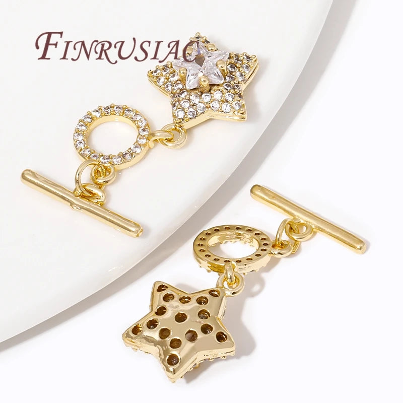 18K Gold Plated OT Toggle Clasp with Zircon | DIY Jewelry Jewelry Toggle Clasp P3