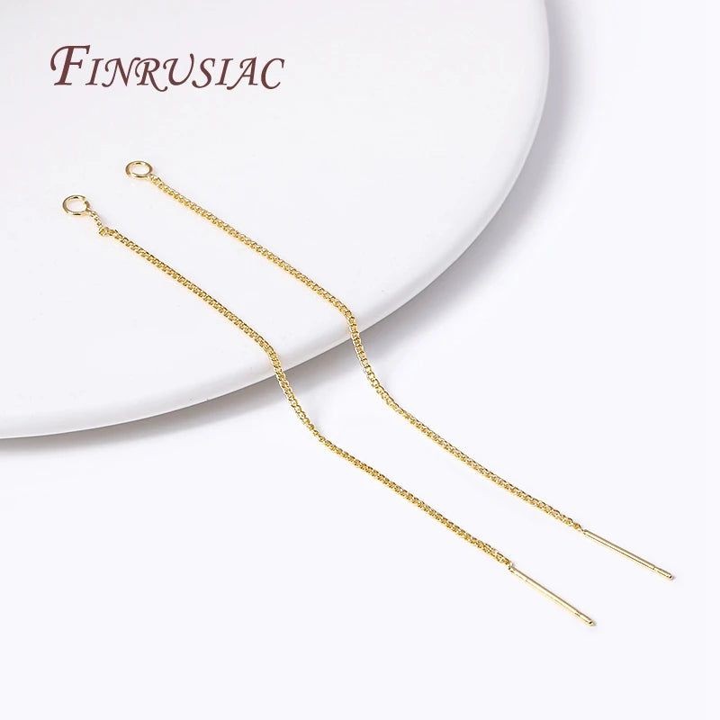 18K Gold Plated Brass Ear Thread Earwire 85mm | DIY Tassel Earring Findings P3