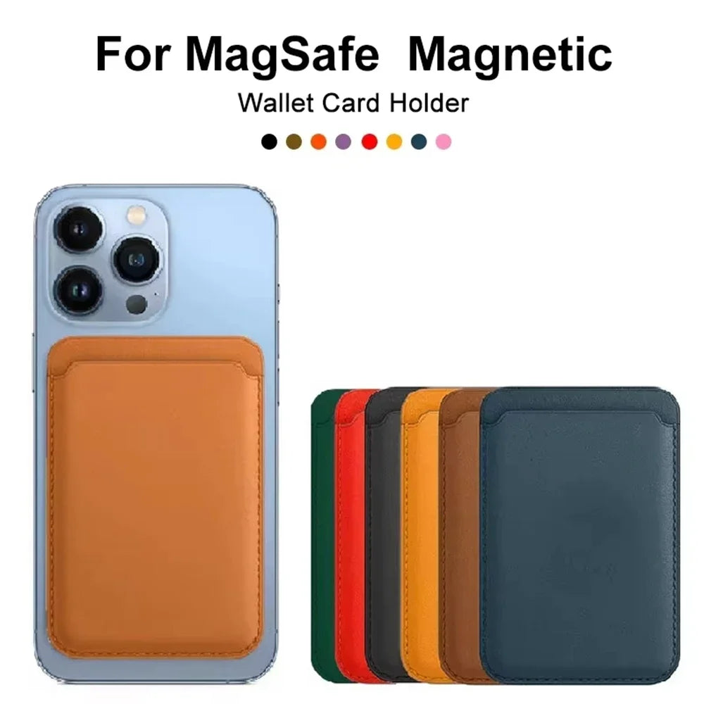 Magnetic PU Leather Card Holder Wallet for MagSafe iPhone Phone Card Wallet P3