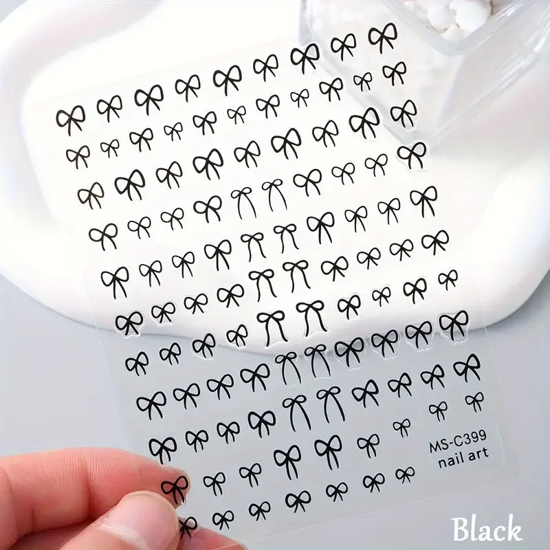 Mini Bowknot Nail Art Stickers – Lace Bow Butterfly Decals Nail Art Stickers P3