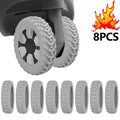 8-Piece Silicone Luggage Wheel Covers | Quiet Caster Protectors Luggage Wheel Covers P3 Dark Grey-8Pcs