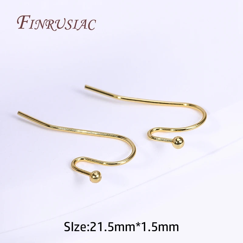 18K Gold Plated Earring Hooks | DIY Ear Wire Findings Earring Findings P3 18K Real Gold Plated 50 Pieces