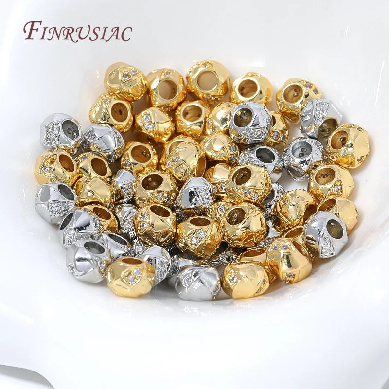 18K Gold Plated Micro Pavé CZ Spacer Beads | DIY Jewelry Making Jewelry Spacer Beads P3