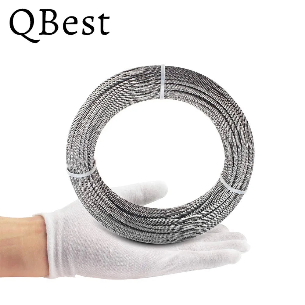 3mm 304 Stainless Steel Wire Rope 7x7 – 20M 30M 50M Cable Stainless Steel Wire Rope P3 7X7-3mm 30M