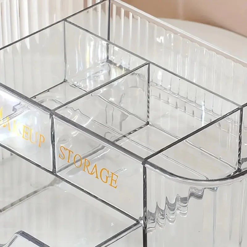 Multi-Tier Transparent Makeup Organizer with Drawers Makeup Organizer P3