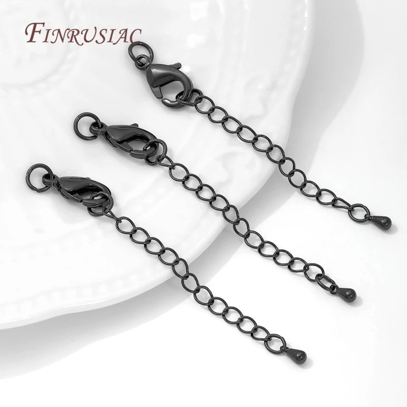 Black Brass Lobster Clasps & Closed Rings – 9.5/12/15mm DIY Jewelry Clasp Findings P3