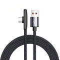 100W USB-C 90° Elbow Fast Charging Cable | 6A PD Game Cable USB-C Charging Cable P3 BK 1m