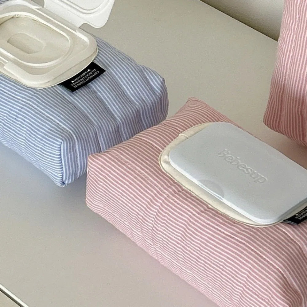 Striped Quilted Wet Wipe Pouch | Portable Tissue Case Organizer Tissue Holder P3