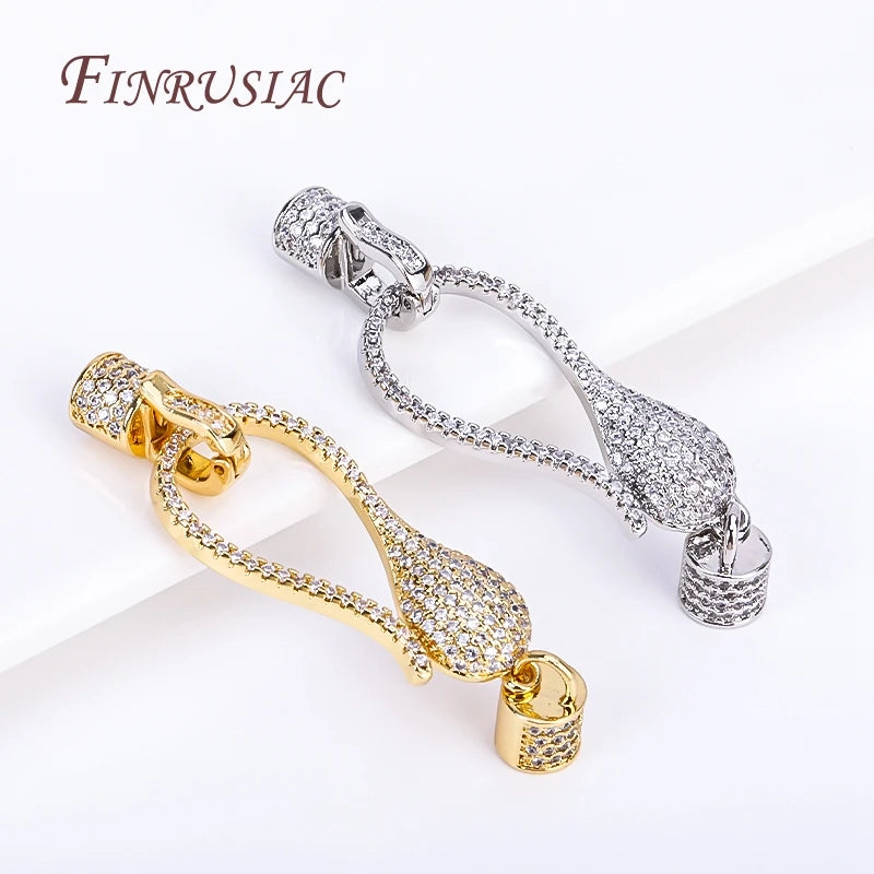 18K Gold Plated CZ Clasp Connector for Pearl Necklace DIY Jewelry Jewelry Clasp Connector P3