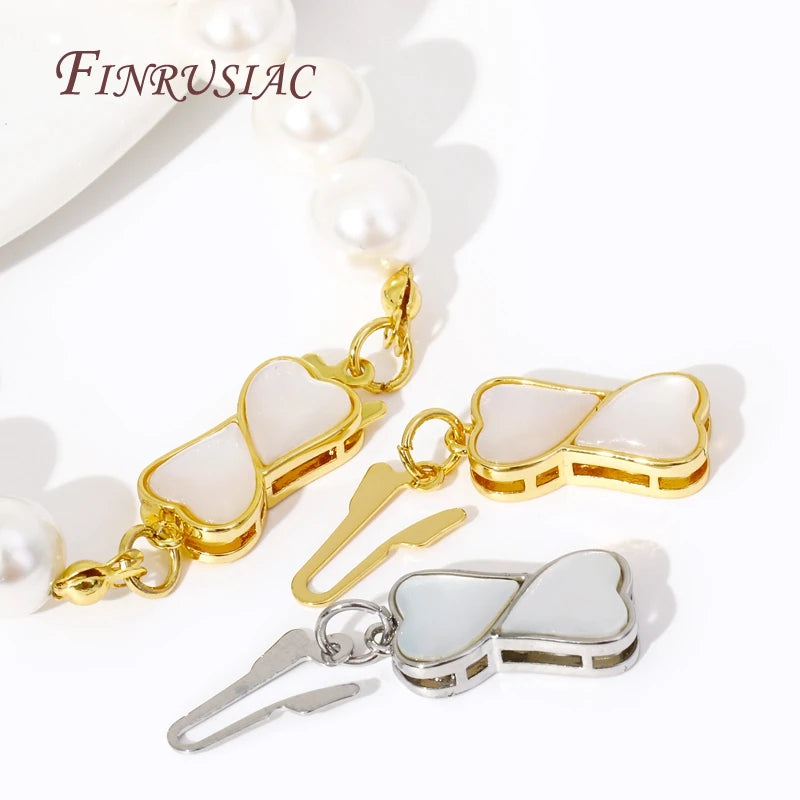 18K Gold Plated Heart Clasp – Pearl Necklace & Bracelet DIY Jewelry Clasp Finding P3