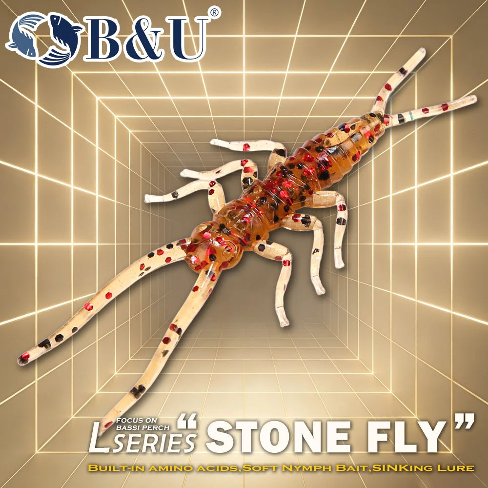 B&U Soft Nymph Fishing Lures – Bass Trout Perch Drop Shot Soft Fishing Lure P3
