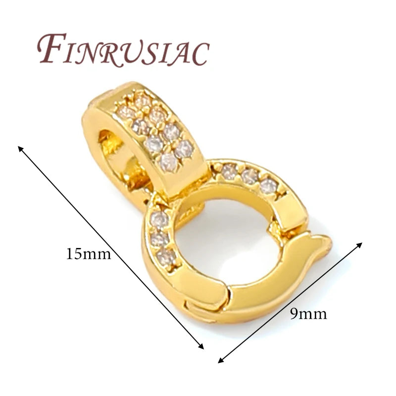 18K Gold Plated Necklace Bail Clasp – DIY Pendant Connector Jewelry Bail Clasp P3 18K Gold Plated 2 pieces