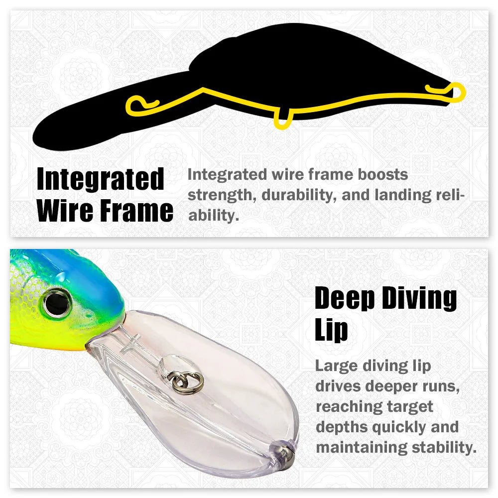 B&U UV Deep Diver Crankbait – Floating Hard Lure Pike & Zander Deep Diver Crankbait P3