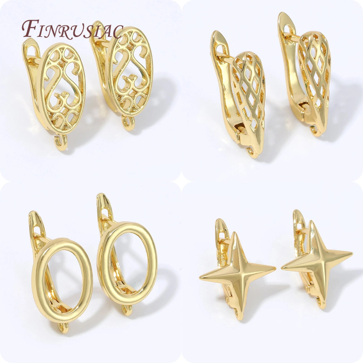 18K Gold Plated Lever Back Earring Findings | DIY Jewelry Earring Findings P3