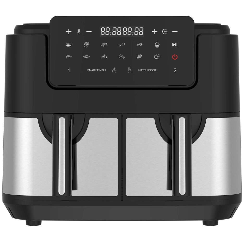 DUTRIEUX 10L Digital Air Fryer Oven 2400W Dual Zone – Silver Air Fryer Oven P3
