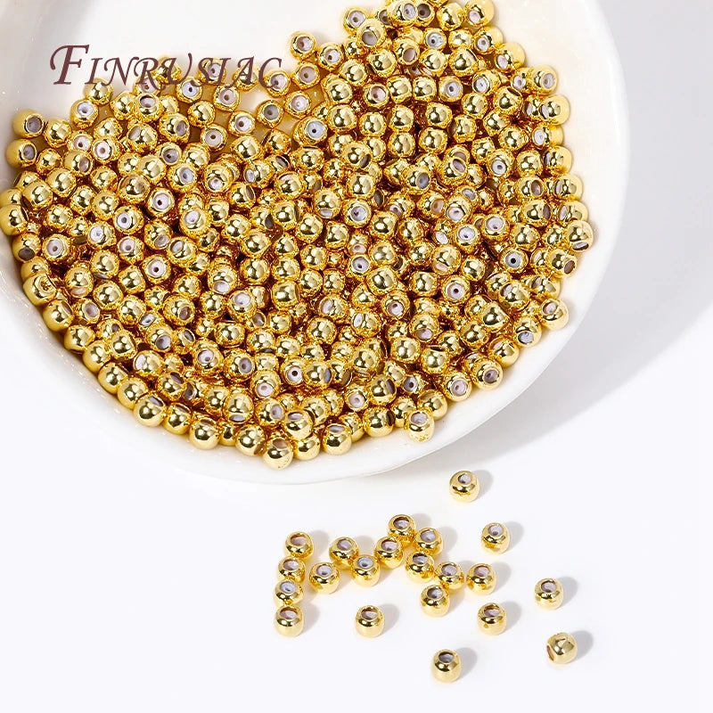 20pcs 18K Gold Plated Brass Rondelle Stopper Beads 3–8mm Silicone Jewelry Stopper Beads P3