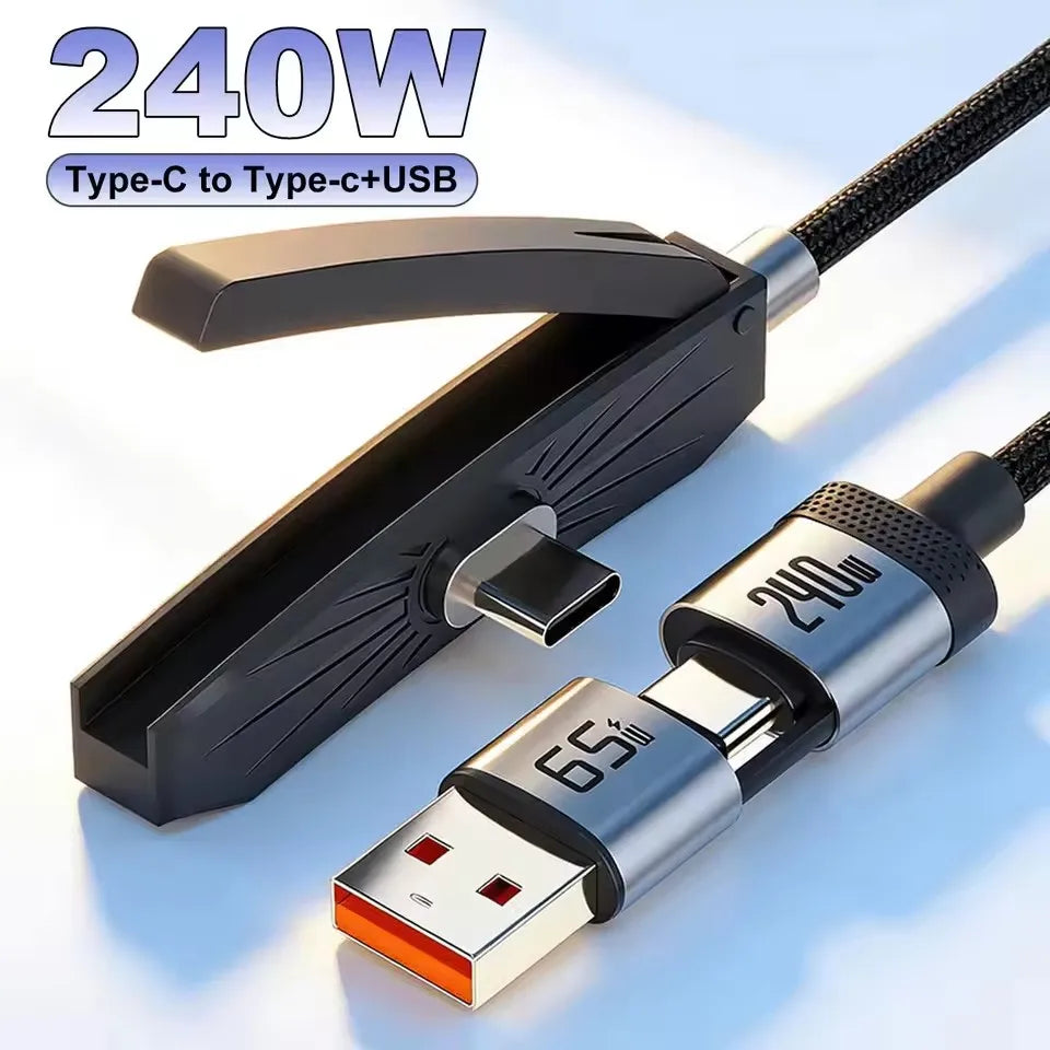 240W USB-C Fast Charging Cable & Foldable Phone Stand USB-C Charging Cable P3 Default Title