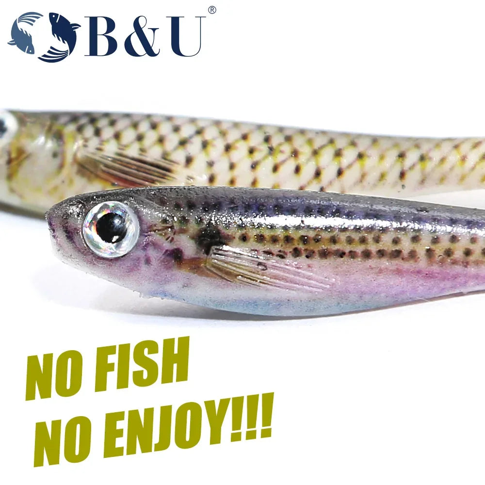 B&U 75mm Paddle Tail Shad Soft Swimbait Lures – 3 Pack Soft Swimbait Lure P3