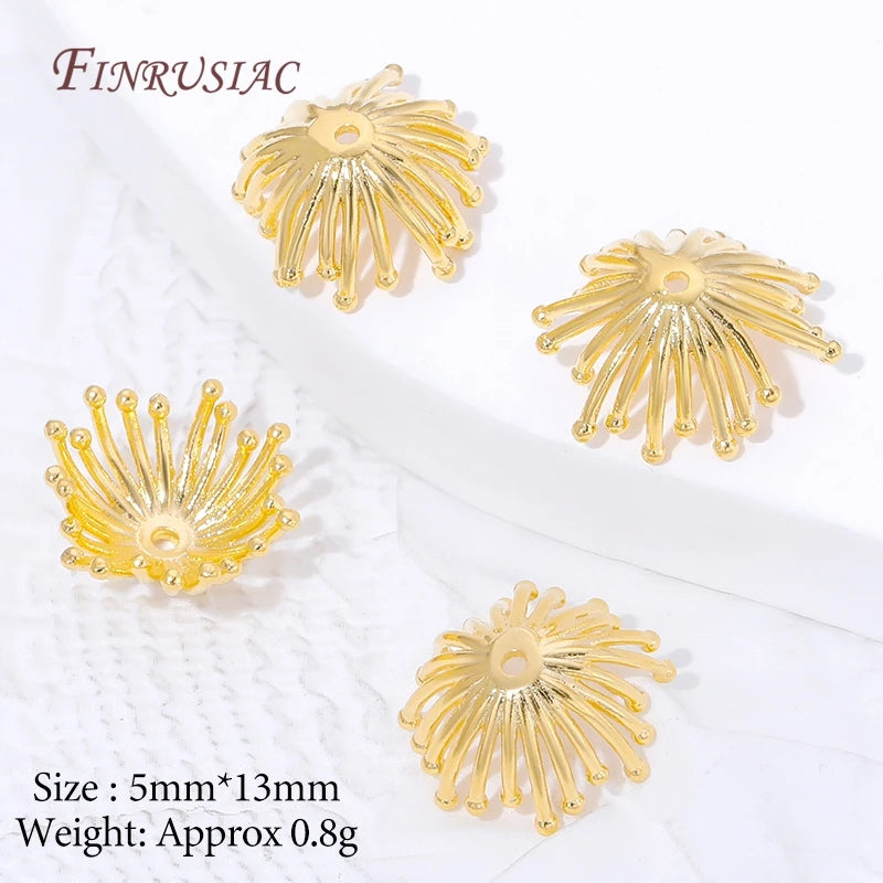 18K Gold Plated Flower Bead Caps – DIY Jewelry Making Findings Jewelry Making Findings P3 18K Gold Plated 4 pcs