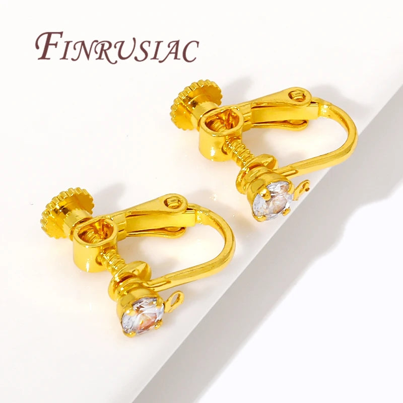 14K/18K Gold Plated Screw Clip Earring Converters | DIY Findings Earring Findings P3