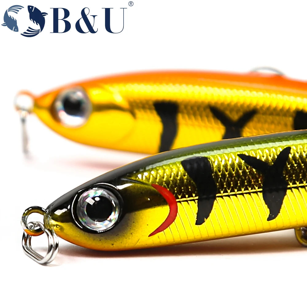 B&U Sinking Pencil Bait 68mm 8.2g – Bass Trout Sea Fishing Lure Sinking Fishing Lure P3