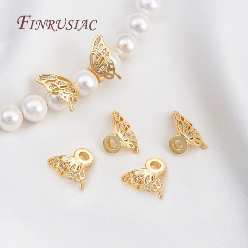 18K Gold Plated Zircon Butterfly Spacer Beads – DIY Jewelry Jewelry Spacer Beads P3