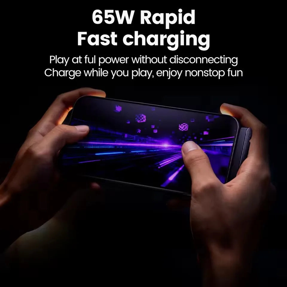 65W USB-C Fast Charging Cable with Foldable Phone Holder 2-in-1 USB-C Charging Cable P3