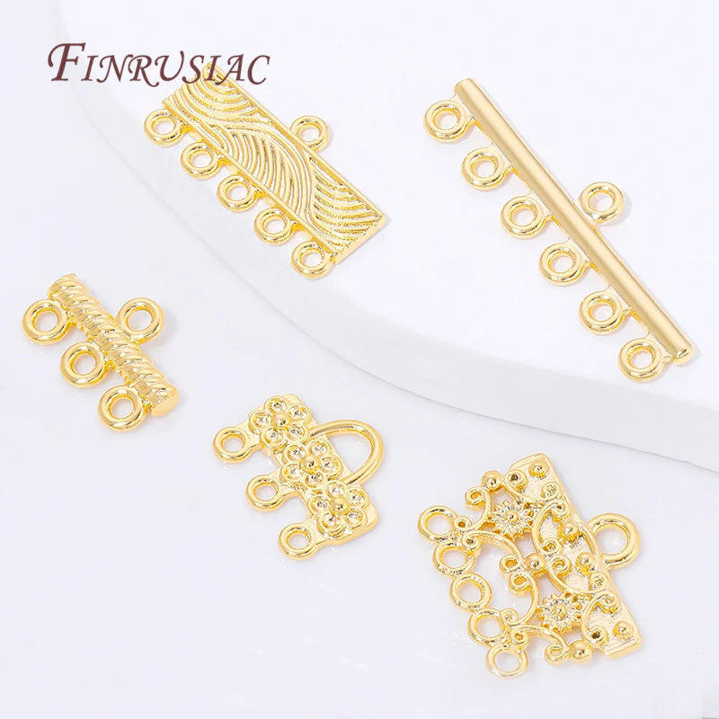 18K Gold Plated Multi Strand Brass Connectors | DIY Jewelry Jewelry Findings P3