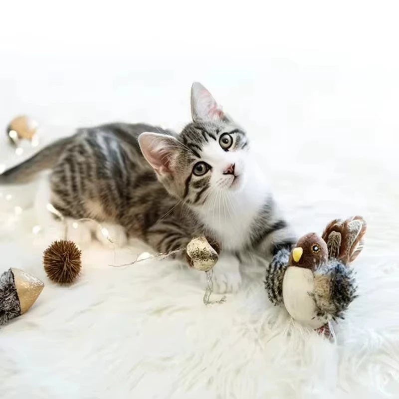 Interactive Flying Bird Cat Toy – Chirping Flapping Sparrow Interactive Cat Toy P3