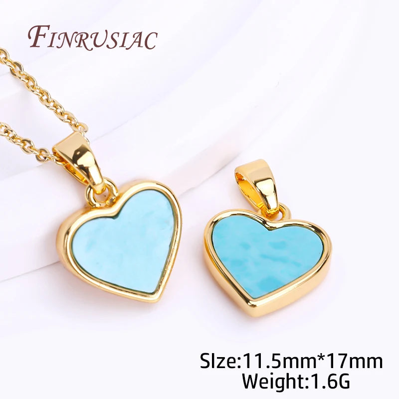 18K Gold Plated Turquoise Geometry Pendant Charms | DIY Necklace Pendant Charm P3 18K Real Gold Plated 1 Piece