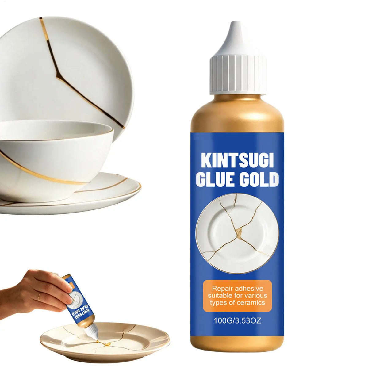 Gold Ceramic Glue 100g – Food Safe Pottery & Tile Adhesive