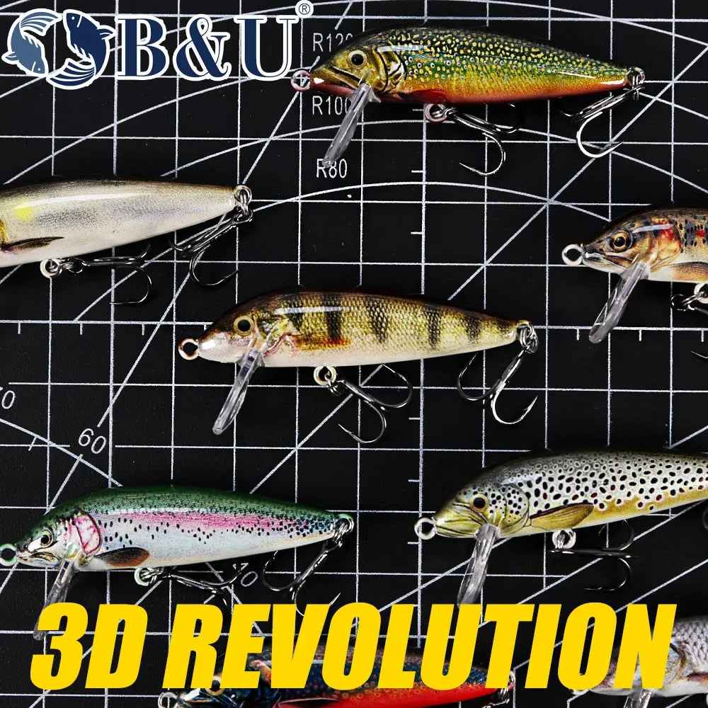 B&U Sinking Minnow Jerkbait Lure – Bass Pike Perch Trout Fishing Lure P3