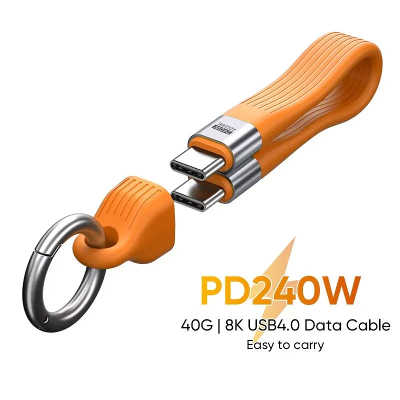 USB4 240W Keychain Cable – 40Gbps USB-C Fast Charge USB-C Keychain Cable P3