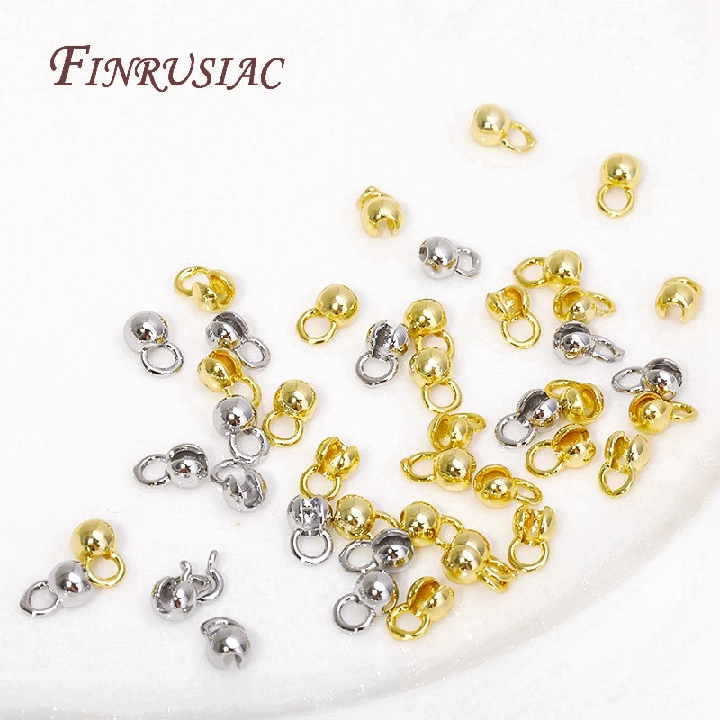 18K Gold Plated Clam Shell Bead Tips & Crimp Findings | 10/20 Pcs Jewelry Crimp Findings P3
