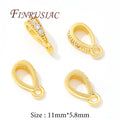 14K Gold Plated Brass Pendant Bails Open Ring DIY Jewelry Findings Jewelry Findings P3 18K Real Gold Plated 3 pieces