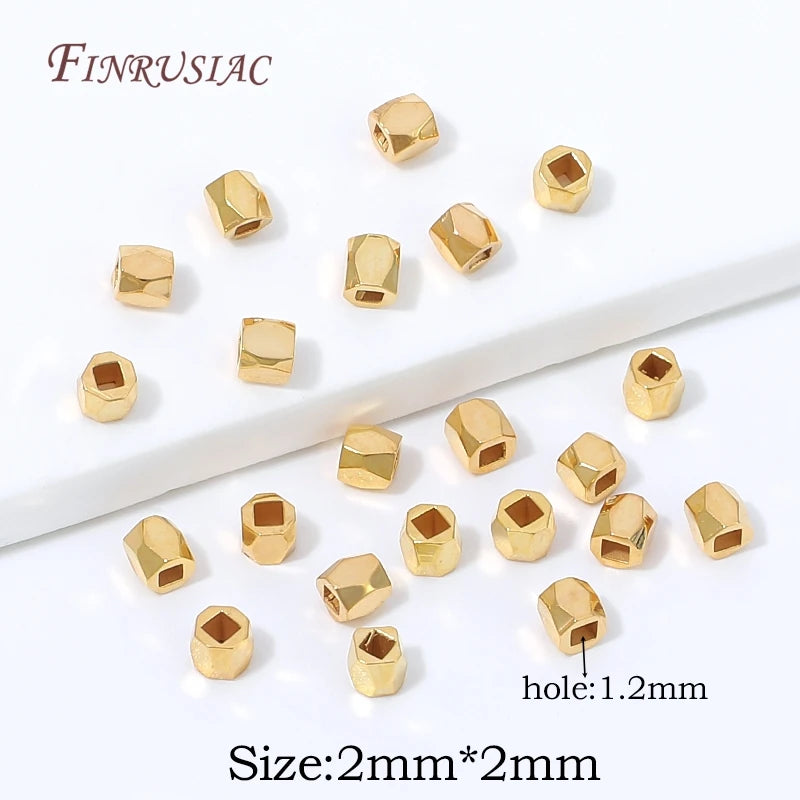 18K Gold Plated Hexagon Brass Spacer Beads | DIY Jewelry Jewelry Spacer Beads P3 18K Real Gold Plated 50 pcs