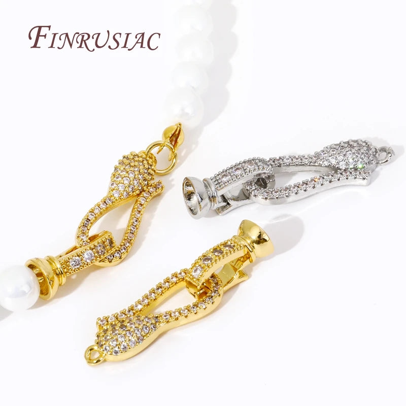 18K Gold Plated Zircon Connector Lock Clasp | DIY Jewelry Jewelry Clasp Finding P3