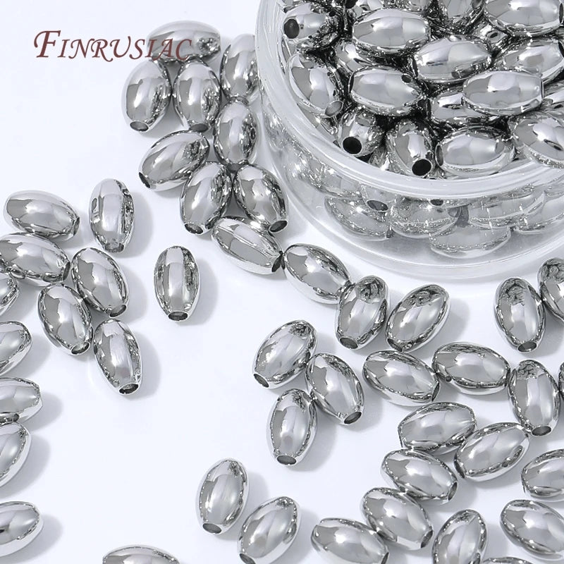 18K Gold Plated Oval Rice Spacer Beads | DIY Jewelry Making Jewelry Spacer Beads P3