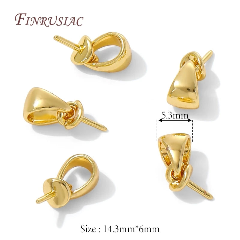 18K Gold Plated Brass Bail Pearl Mount – DIY Jewelry Findings Jewelry Bail Findings P3 18K Gold Plated 10 pcs