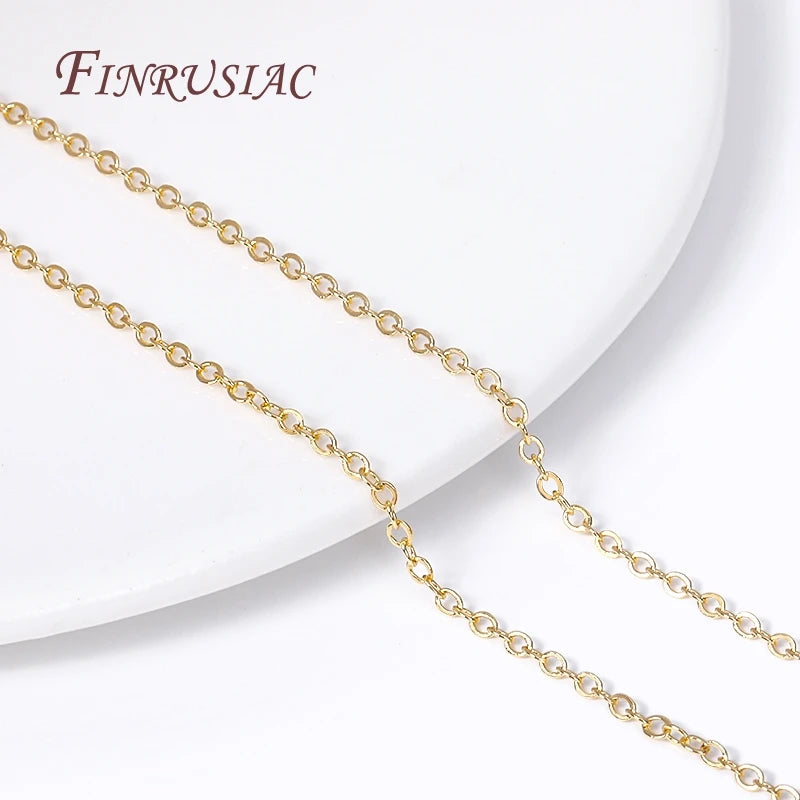 18K Gold Plated 2mm O-Shape Chain – DIY Necklace Bracelet Supply Jewelry Making Chain P3