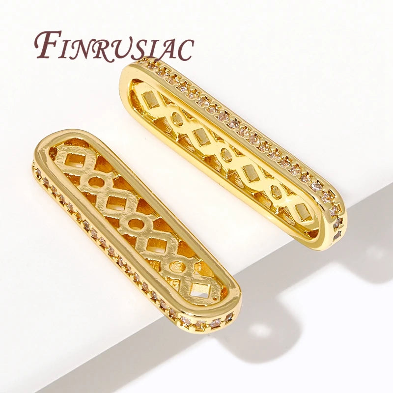 18K Gold Plated Brass Zircon Spacer Beads – DIY Jewelry Spacer Bead Findings P3