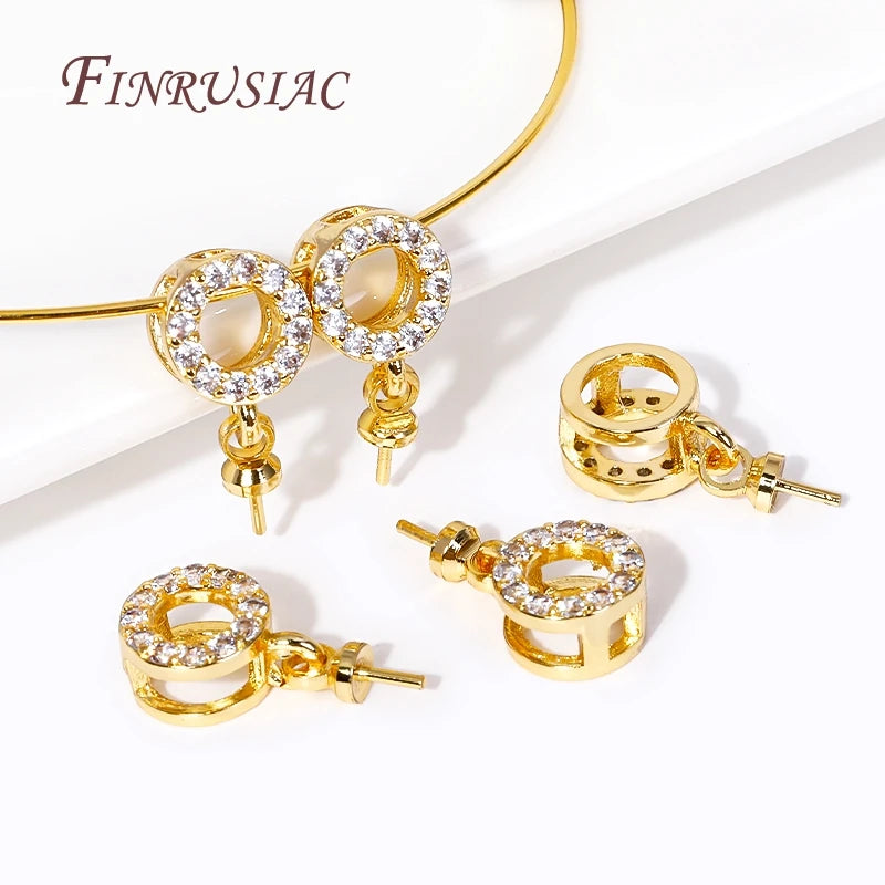 18K Gold Plated Zircon Pearl Pendant Bails – DIY Findings Jewelry Findings P3