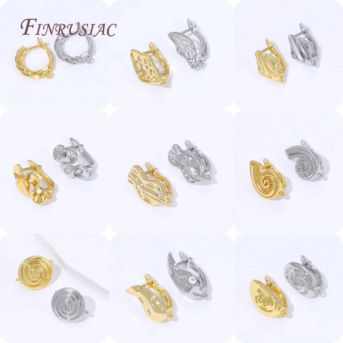 18K Gold Plated Brass Earring Clasps with Loop | DIY Findings Earring Clasps Findings P3