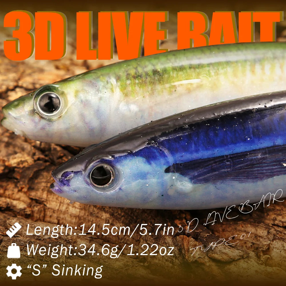 B&U 3D Mackerel Swimbait Saltwater Soft Fishing Lure – 2 Pack Soft Fishing Lure P3